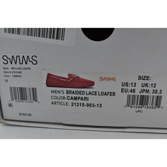 SWIMS Mens Size 13 Braided Lace Campari Red Loafers Shoes main image 10